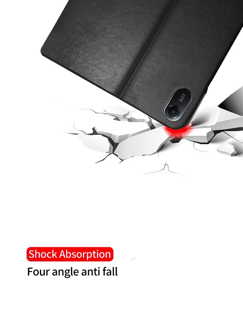 BYTER Xiaomi Redmi Pad 2 2025 (11.0 inches) Classic PU Leather Trifold Stand Flip Case Cover (TCFPSR) - Black - Image 5